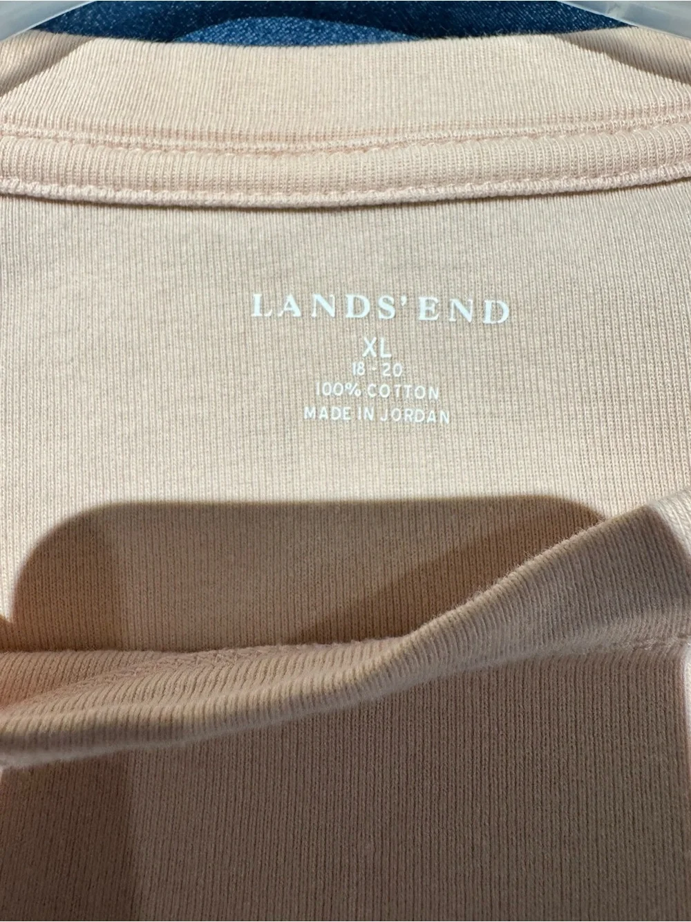 Lands' End Long-Sleeve Crewneck Top in Light Blush